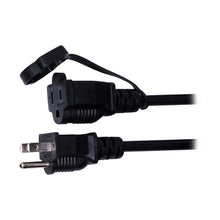 Black grounded plug and connector cables for cafe string lights