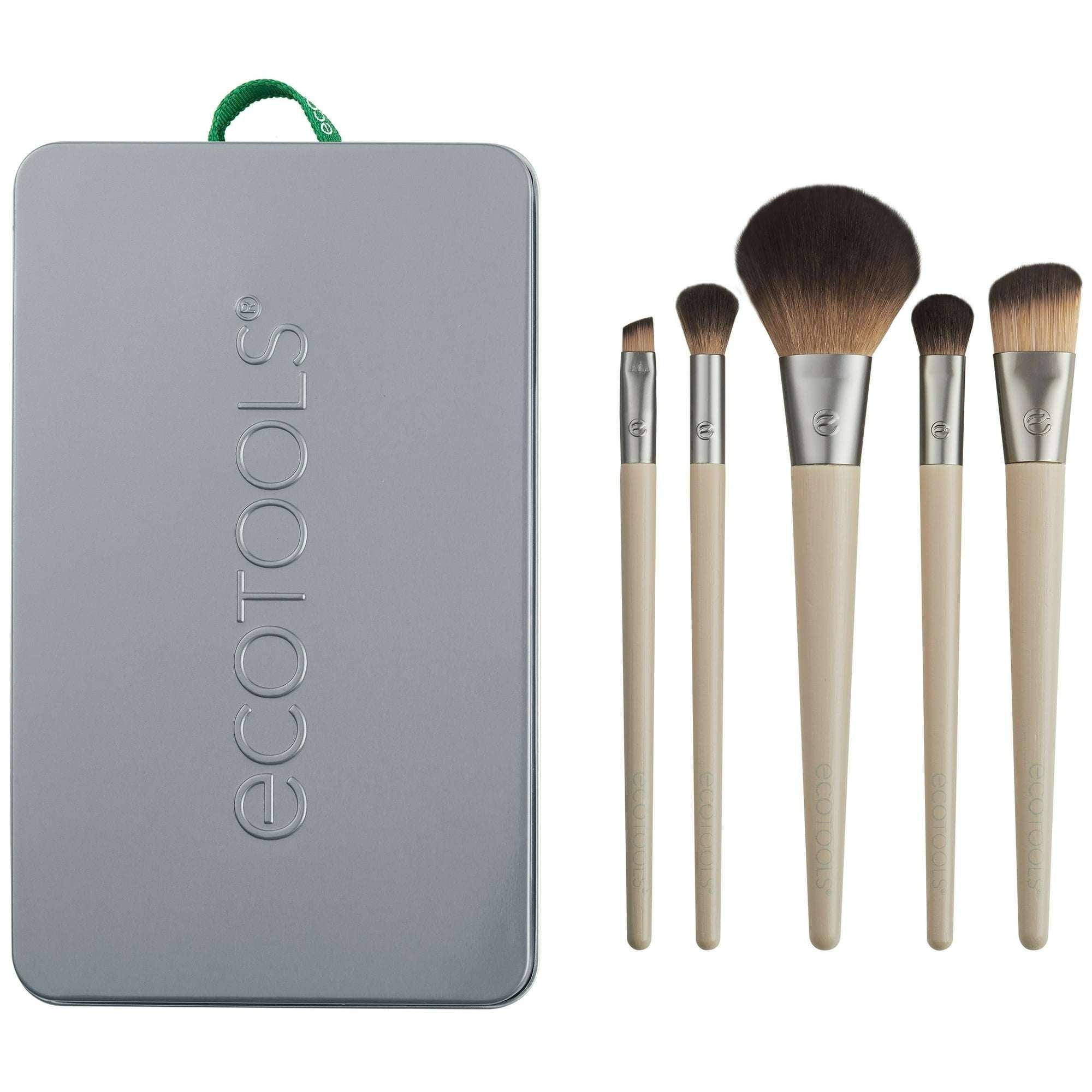 EcoTools Start the Day Beautifully Makeup Brush Kit with Storage Tray, 6 Piece Set