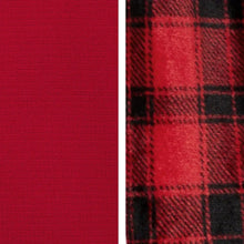 Black and red buffalo plaid fabric swatch