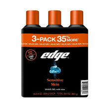 Edge Sensitive Skin shaving gel 3-pack bottles with orange caps