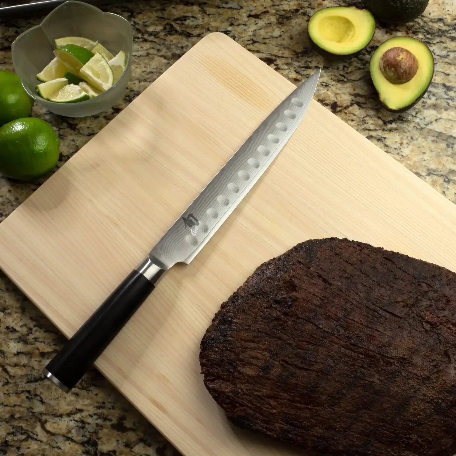 Shun Classic 9" Hollow-Edge Slicer Knife