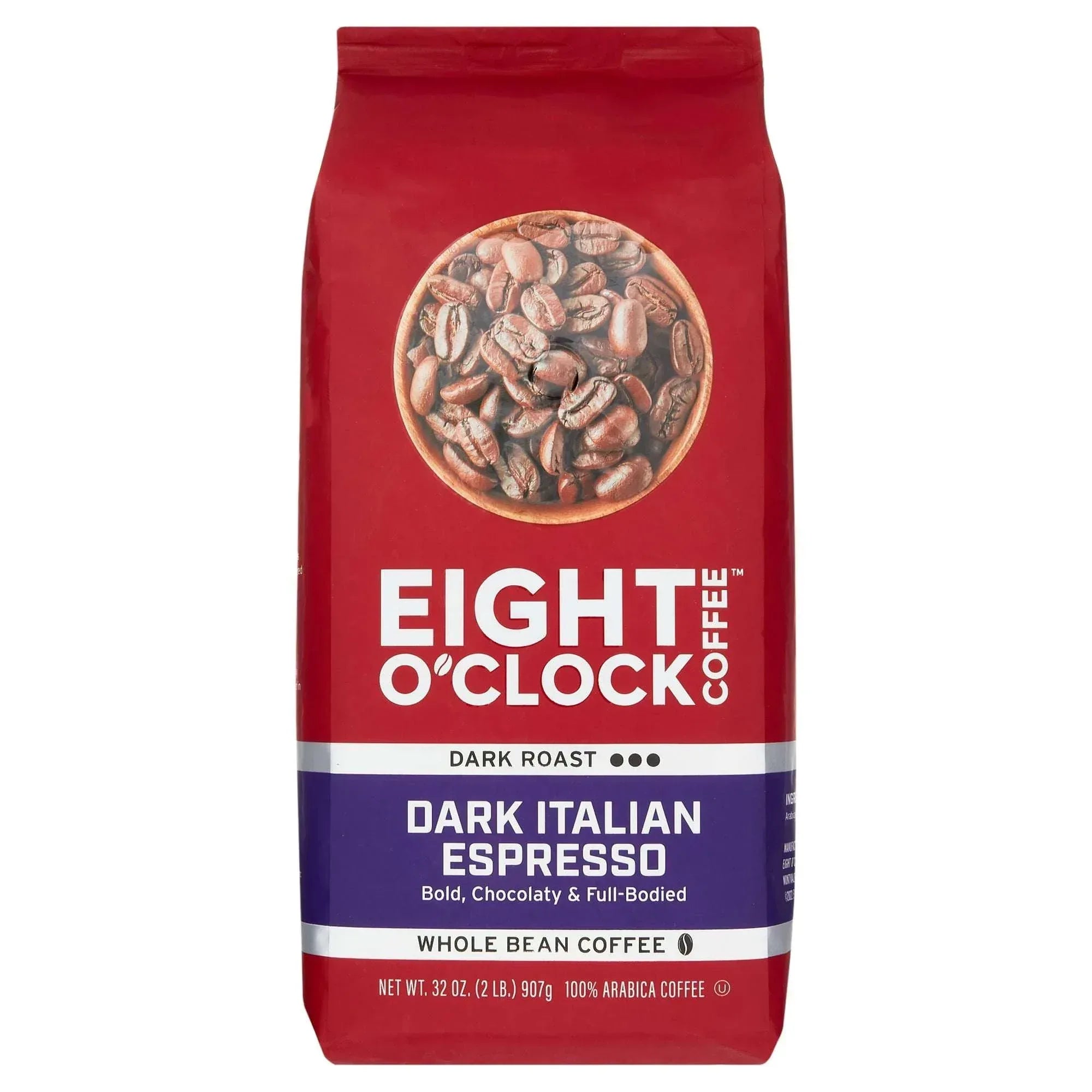 Eight O'Clock Coffee Medium Roast Whole Bean 100% Colombian Peaks Coffee 30 oz
