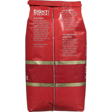 Eight O'Clock ground coffee bag, The Original back panel with storage and brewing notes