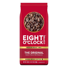 Medium roast whole bean coffee bag with circular bean graphic