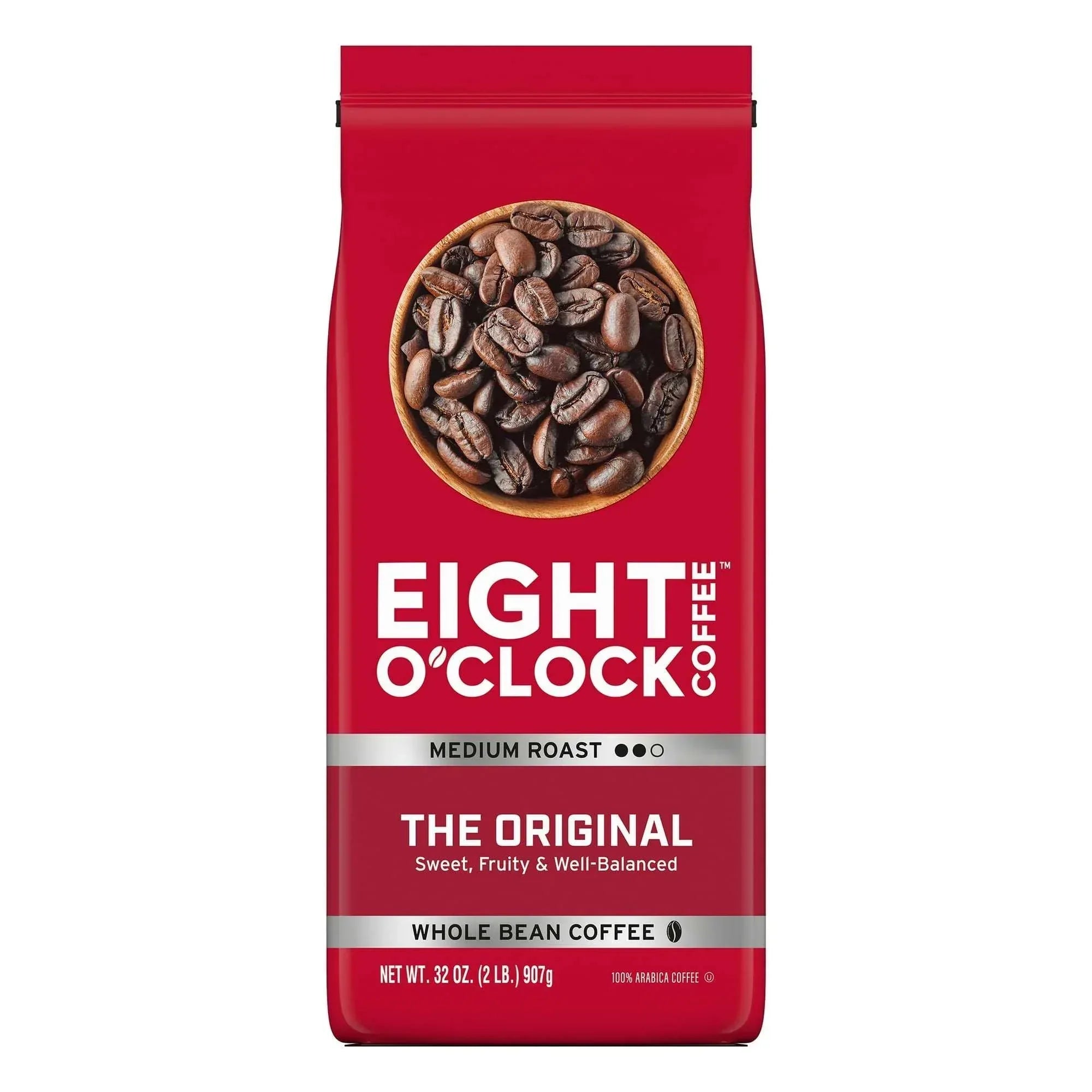 Eight O'Clock Coffee Medium Roast Whole Bean 100% Colombian Peaks Coffee 30 oz