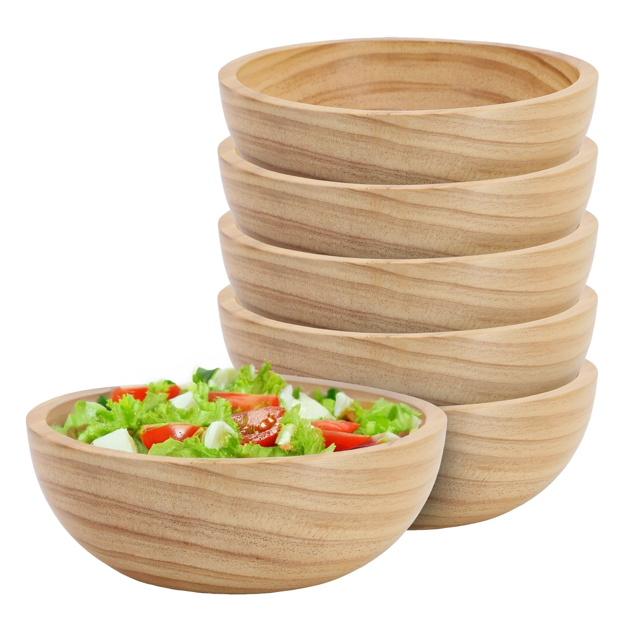 Elama 4 Piece Acacia Wood 7 Inch Bowl Set