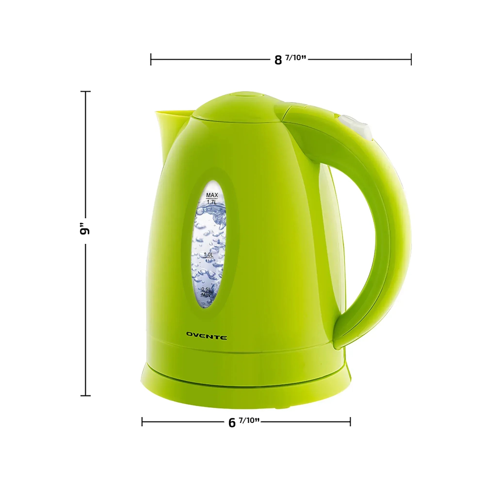 OVENTE Electric Kettle 1.7 Liter – BPA-Free Cordless Hot Water Kettle – Black (KP72B)