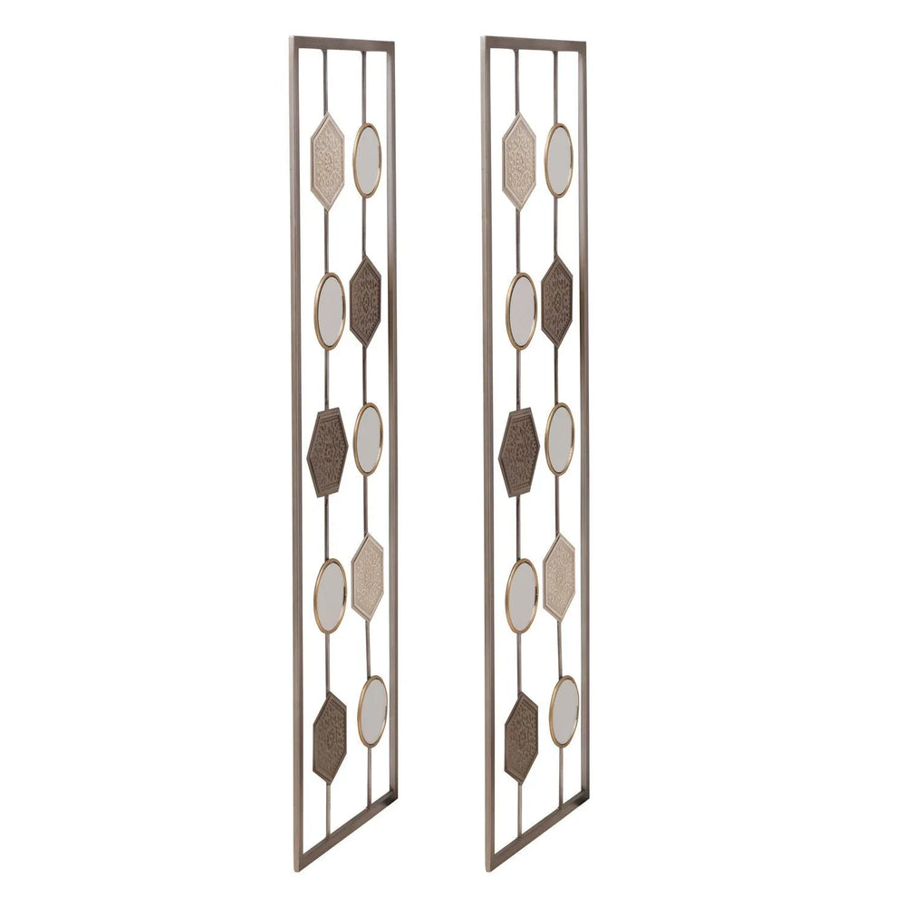 Elements Set of 2 Metal Geometric Wall D√©cor Panels - USA MEGA SHOP