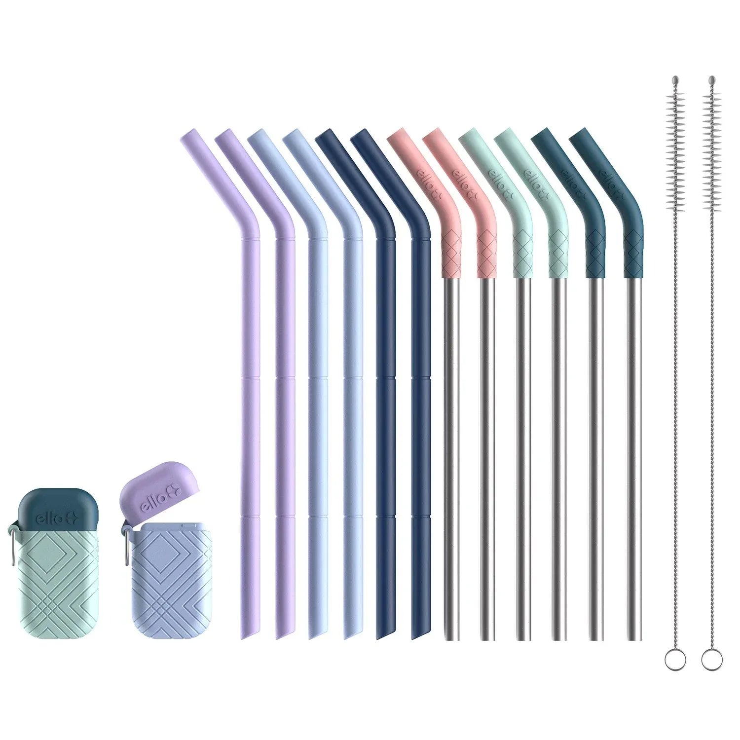 Ello 16-Piece Reusable Straw Set with Cleaning Brush - USA MEGA SHOP
