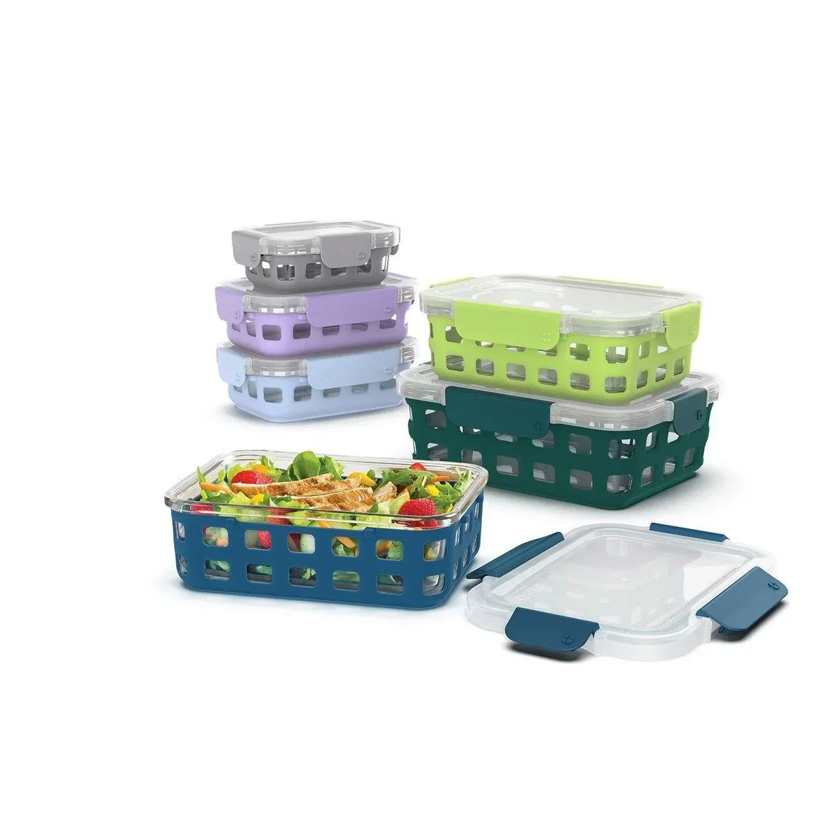 Ello DuraGlass 12-piece Glass Food Storage Set, Artic Berry - USA MEGA SHOP