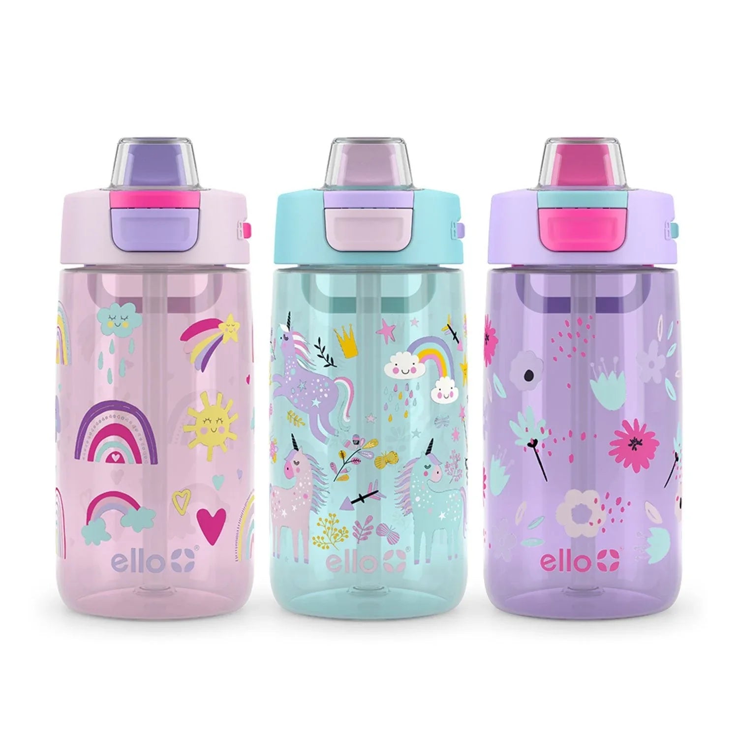 Ello Kids Colby 14-oz. Tritan Plastic Water Bottle, 3-Pack, Choose Color - USA MEGA SHOP