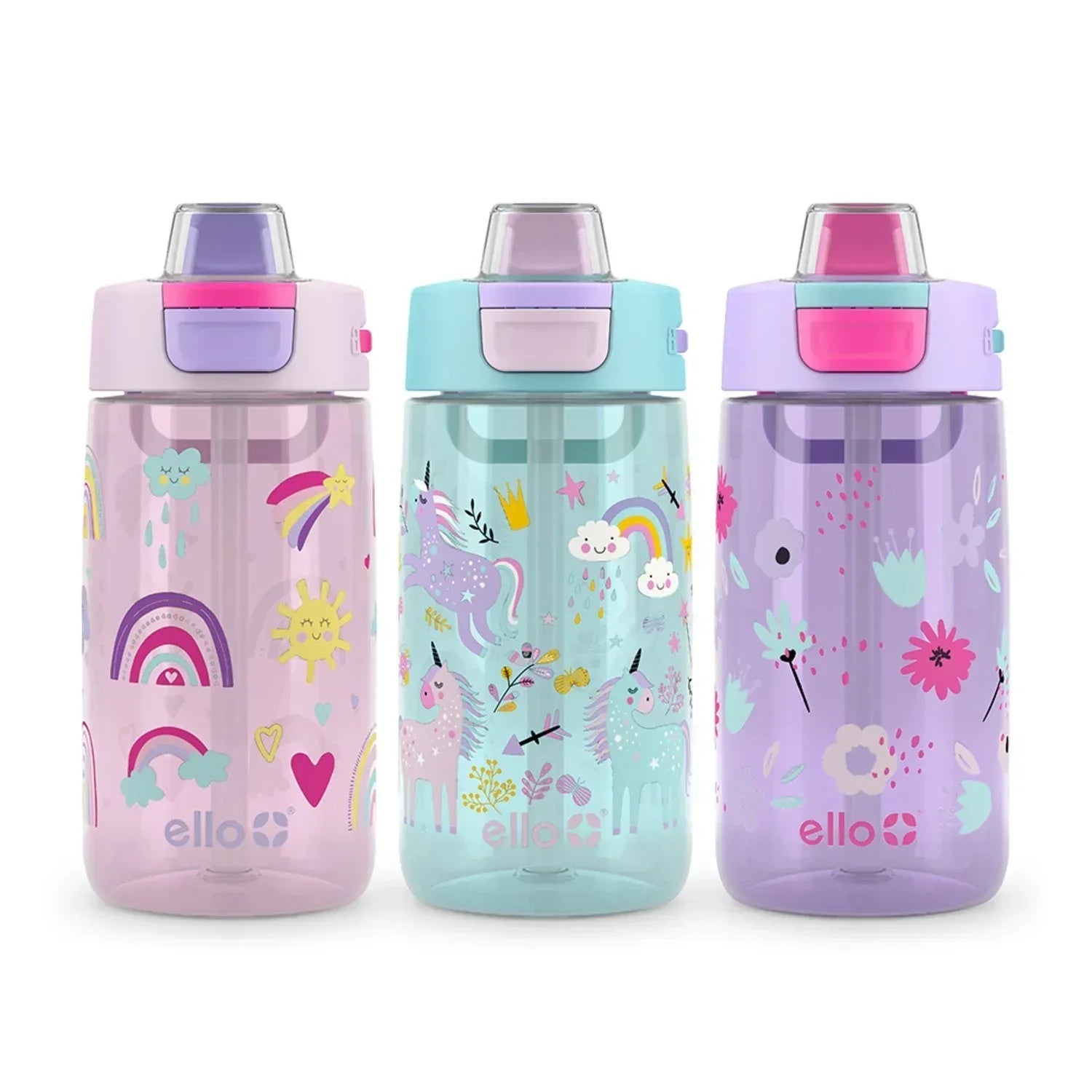 Ello Kids Colby 14-oz. Tritan Plastic Water Bottle, 3-Pack, Choose Color