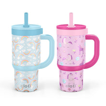 Ello Oasis 14oz Stainless Steel Kids Tumbler with Handle, 100% Leakproof, 2-Pack