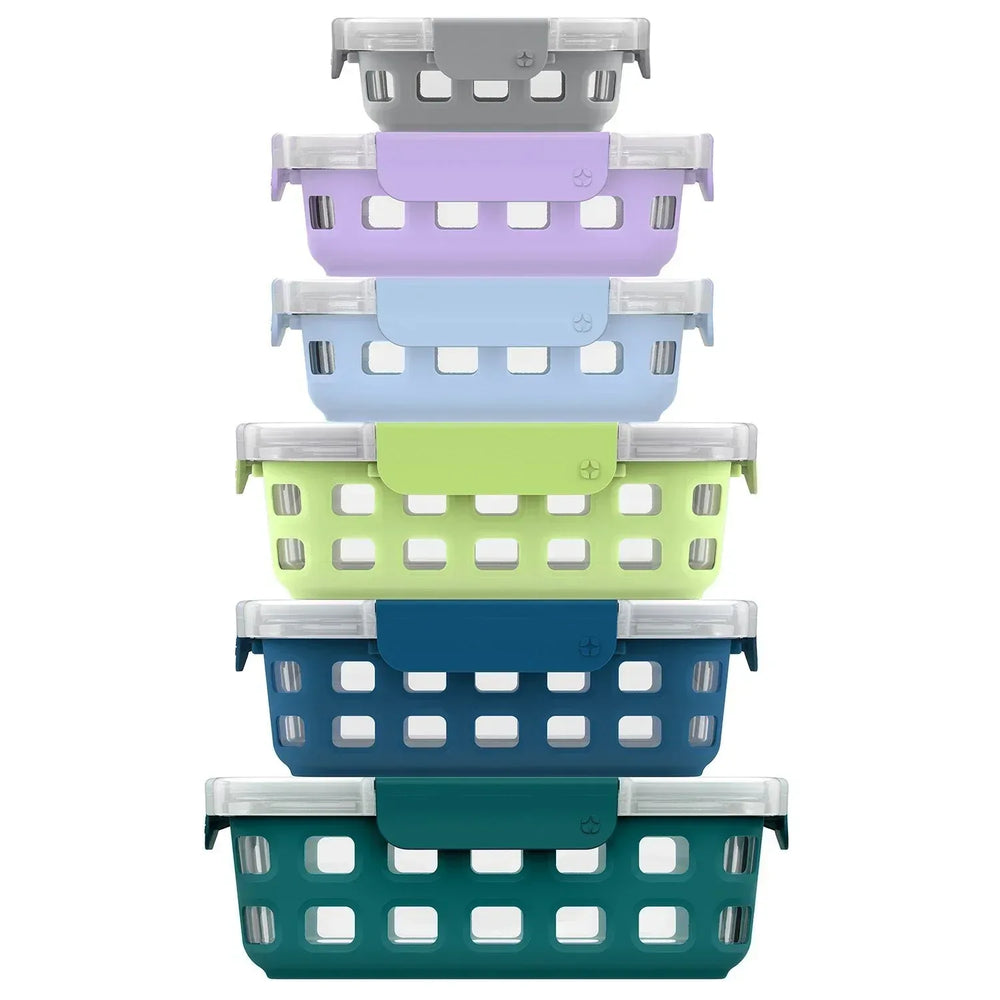 Ello DuraGlass 12-piece Glass Food Storage Set, Artic Berry - USA MEGA SHOP