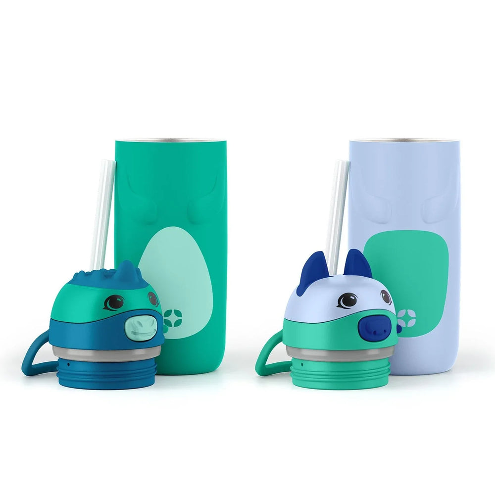 Ello Ellies 2-Pack 12oz Kids Stainless Steel Vacuum Insulated Water Bottle with Straw & Leak-Proof Lid - USA MEGA SHOP
