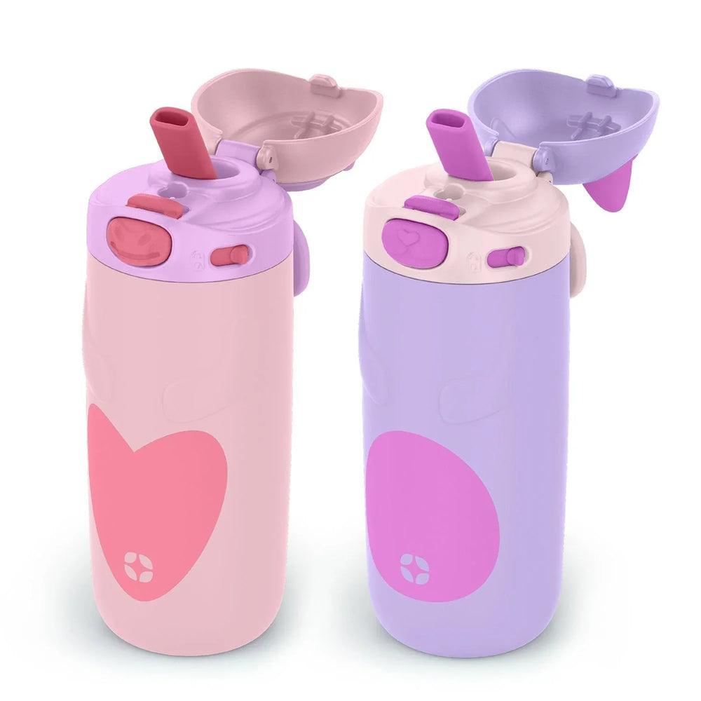 Ello Ellies 2-Pack 12oz Kids Stainless Steel Vacuum Insulated Water Bottle with Straw & Leak-Proof Lid - USA MEGA SHOP