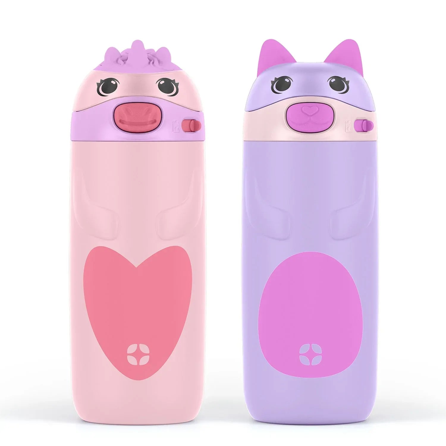 Ello Ellies 2-Pack 12oz Kids Stainless Steel Vacuum Insulated Water Bottle with Straw & Leak-Proof Lid