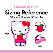 Cloud-shaped plush pillow with Hello Kitty design, red bow accent, and heart details.