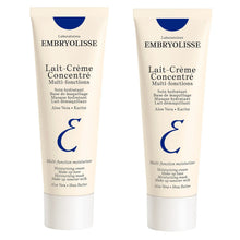 Two Embryolisse Lait-Creme Concentre multi-function moisturiser tubes, cream-colored