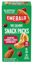 100-calorie snack pack bag with cashews, almonds, and dried cranberries