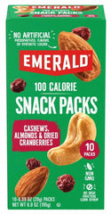 Emerald Nuts Cashews & Almonds with Dried Cranberries, 100 Calorie Packs, 10 Ct