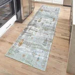 Empire Tree of Life area rug, light gray with multicolor tree pattern