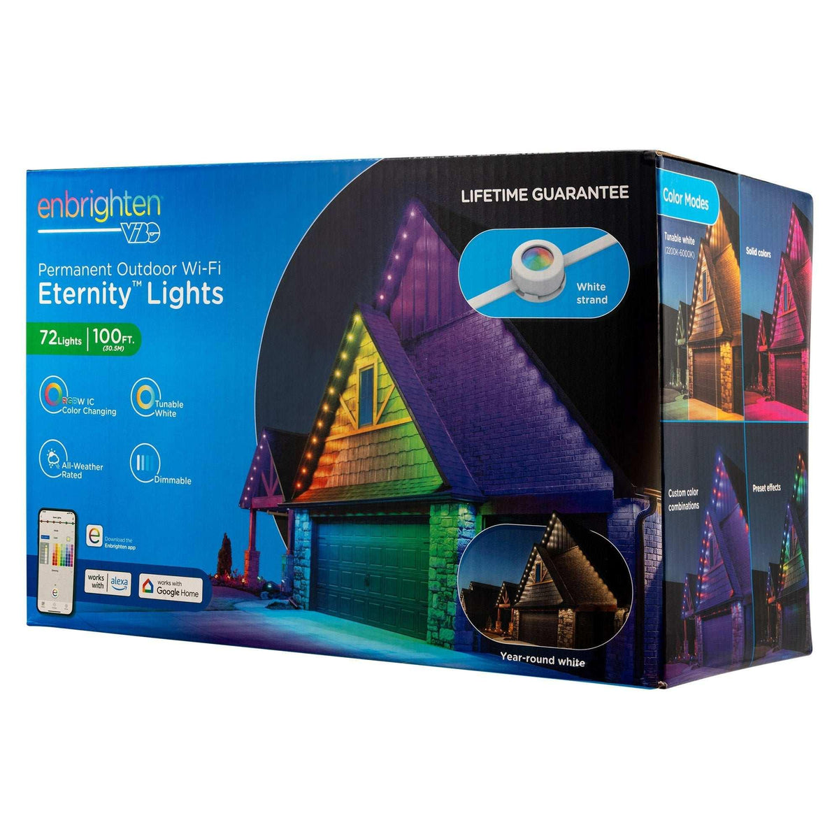 Enbrighten 100ft Permanent Outdoor Wi-Fi Eternity Eave Lights - USA MEGA SHOP
