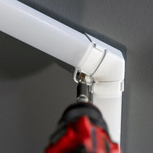 Hex light LED housing connector at ceiling corner