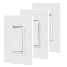 Smart dimmer switches, white 3-pack with rectangular rocker front panels