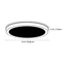 14 in slim LED flush mount light fixture diagram with slim 1.4 in profile