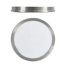 14 in slim LED flush mount light fixture, brushed nickel with white diffuser front