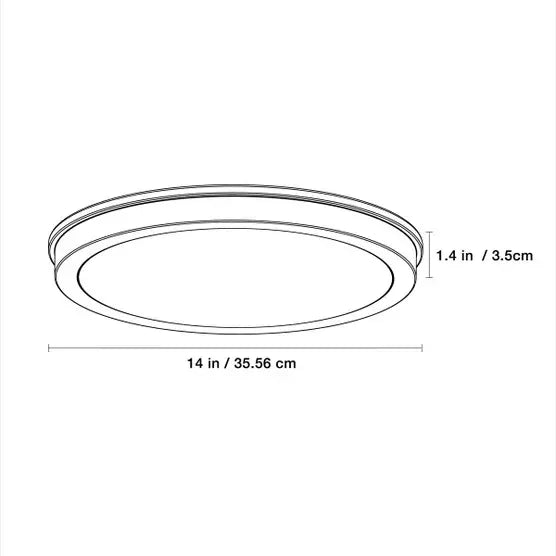 Energetic 14” Slim LED Flush Mount Light Fixture
