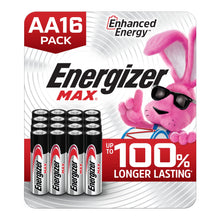 Energizer MAX AA alkaline battery 16-pack in retail card with bundled black cells
