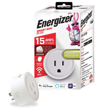 White smart Wi‑Fi wall outlet plug single with grounding pins