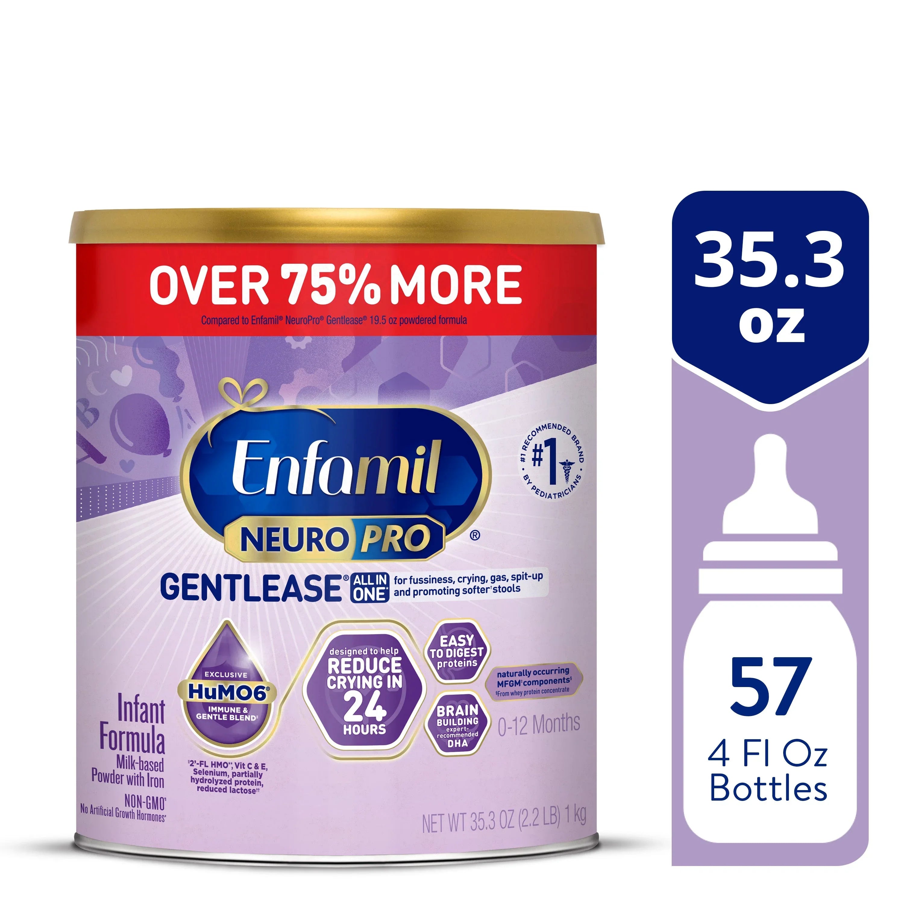 Enfamil NeuroPro Gentlease Baby Formula for Easing Fussiness, Gas, Spit-up in 24 Hrs, 35.3 Oz XL Value Can - USA MEGA SHOP