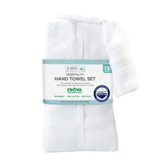 Enova Recycled Cotton Hand Towels for Hospitality and Home, White, Set of 12 - USA MEGA SHOP