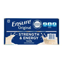 Ensure Original nutrition shake carton with Strength & Energy and Vanilla label