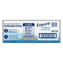 Ensure Original nutrition shake carton, rear panel with barcode and product details
