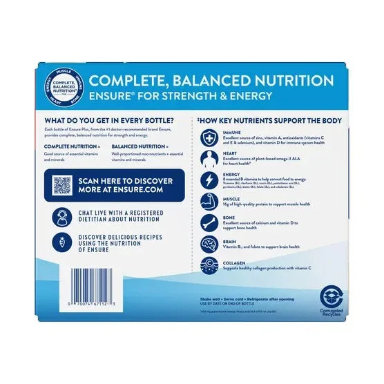 Ensure Plus Nutrition Shake, Vanilla, 8 fl. oz, 30-pack