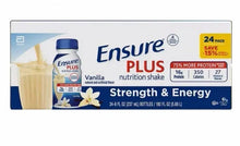 Vanilla nutrition shake 24-pack carton with Ensure Plus branding
