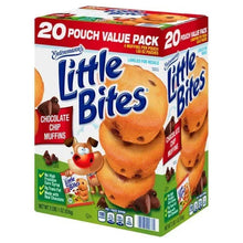 Entenmann's Little Bites muffin value pack box showing chocolate chip muffin pouches