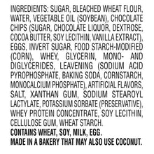 Ingredients label for Little Bites chocolate chip muffin pouch on package