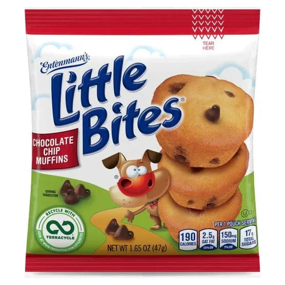 Entenmann's Little Bites Chocolate Chip Muffins, 1.65 oz, 20-Count - USA MEGA SHOP
