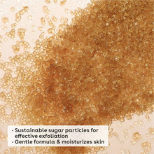 Amber-brown sugar scrub particles for gentle exfoliation