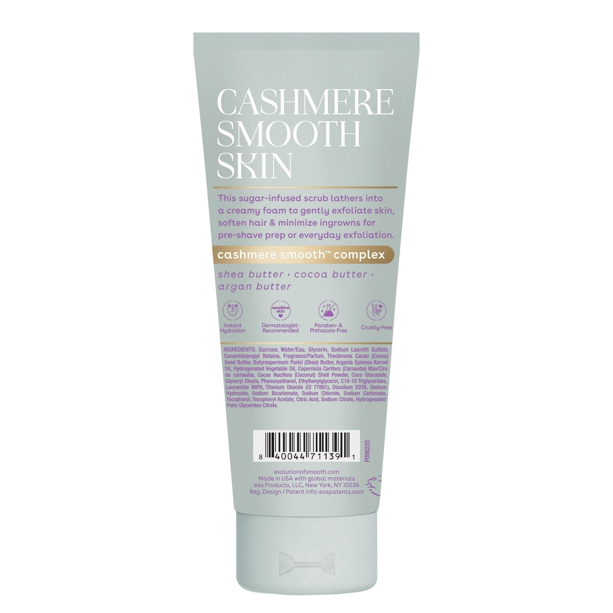 (3 PACK )  Eos Cashmere Skin Collection- Pre-Shave Body Scrub, Vanilla Cashmere, for Dryness, 7 oz