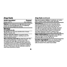 Cleansing pads drug facts back panel with warnings and inactive ingredients