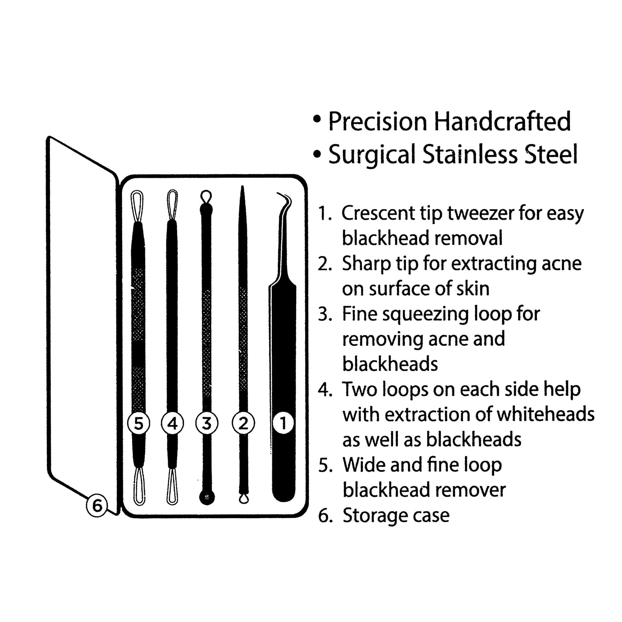 Equate Metal Acne-Removal Blemish Tool Set, 5 Pieces