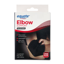 Adjustable elbow support sleeve in black, one size compression