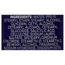 Cleanser ingredients label with water, PPG-15, stearyl alcohol, and glycerin text