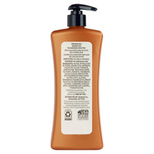 Cocoa conditioning lotion bottle back label with pump, directions and ingredients